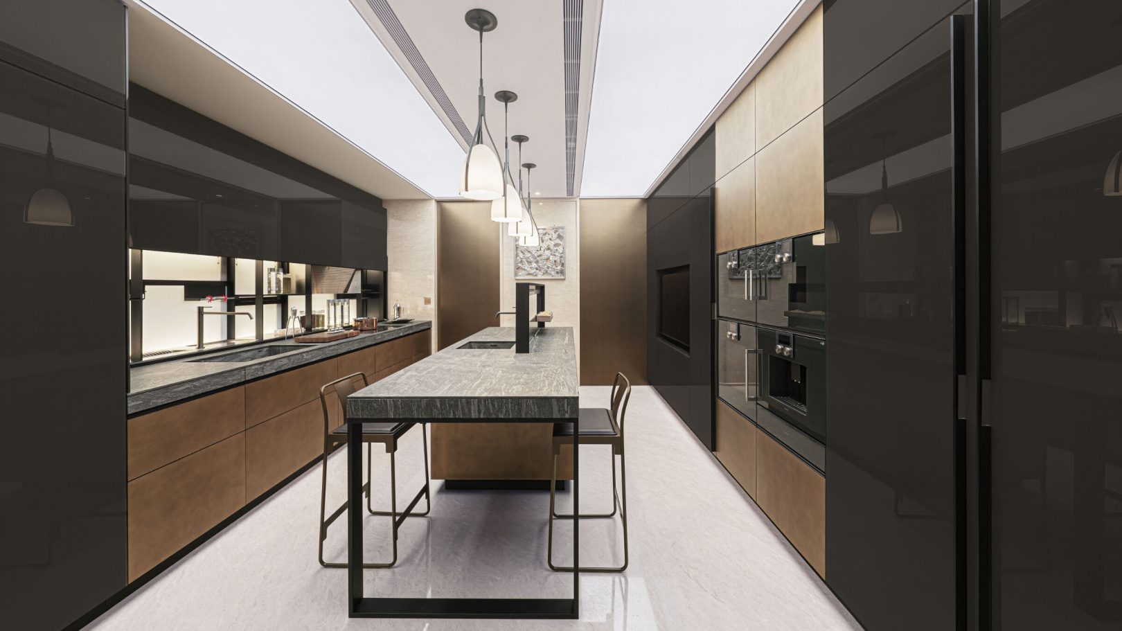 View of Our elegance and kitchen technology in a Tao Zhu's penthouse