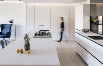 open flat island kitchen