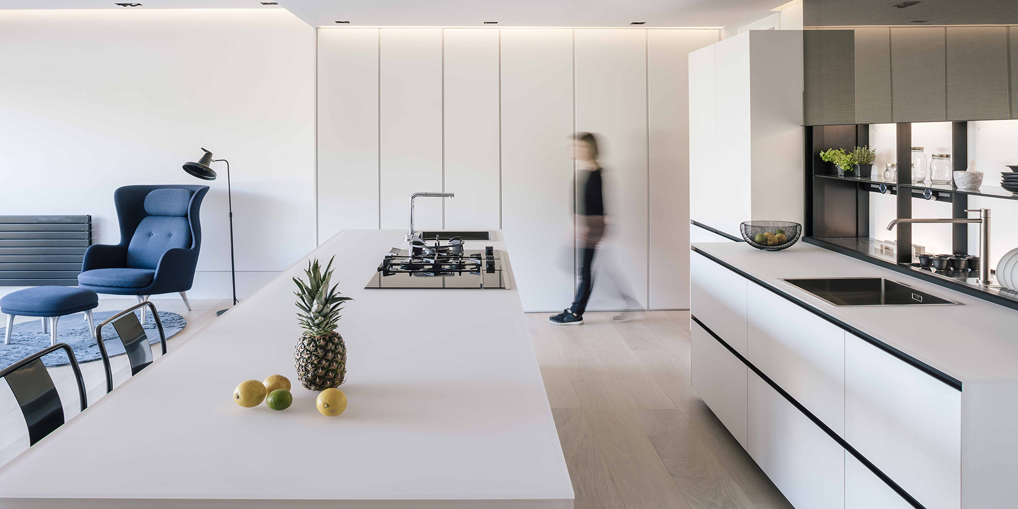 open flat island kitchen