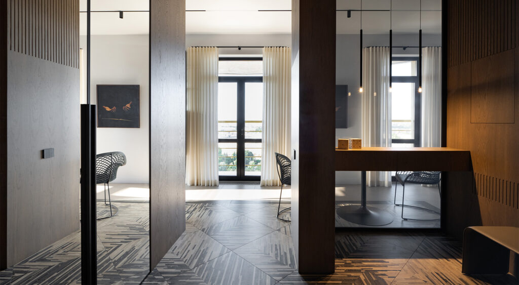 Image showcasing Penthouse overlooking rivers: modern design meets smart living