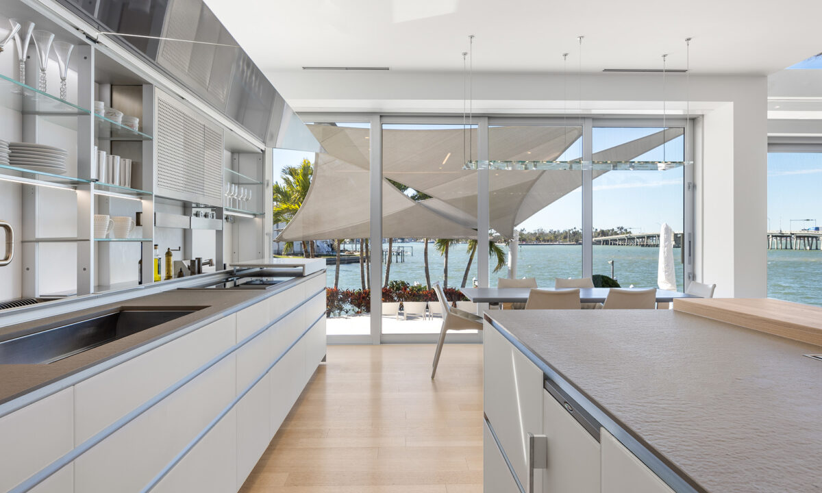 modern apartment featuring Valcucine ergonomic kitchen