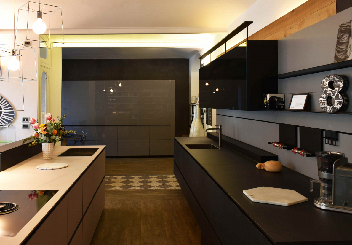 valcucine luxury kitchens showroom in turin